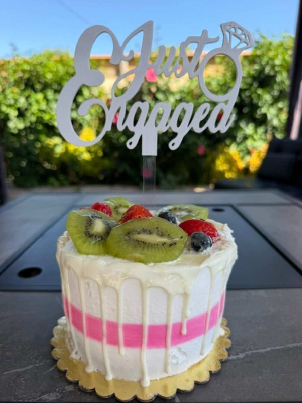 Just Engaged Cake Topper